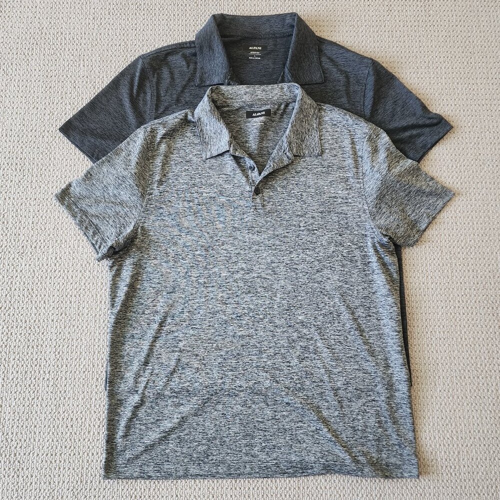 MENS ALFANI POLO STRETCH TSHIRTS (2) SIZE L